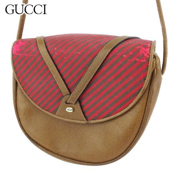 Gucci red Shoulder brown Leather green Bag - Picture 1 of 6